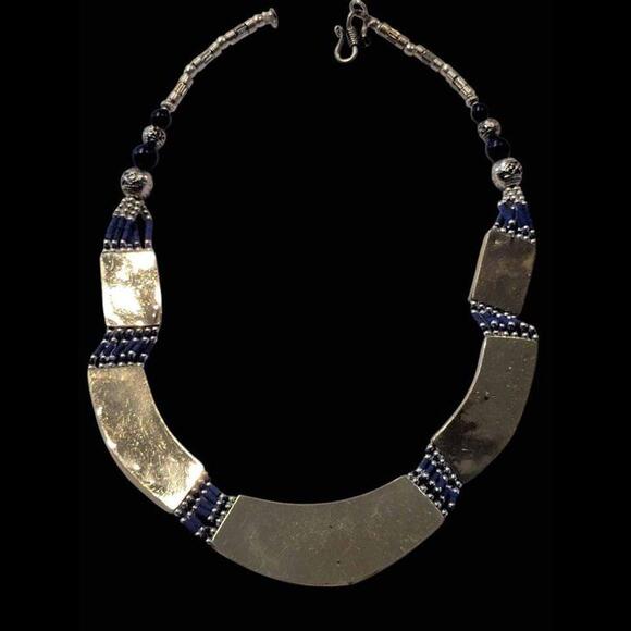 New Handmade Tibetan Necklace - Blue Lapis and Tibetan Silver - Picture 7 of 9